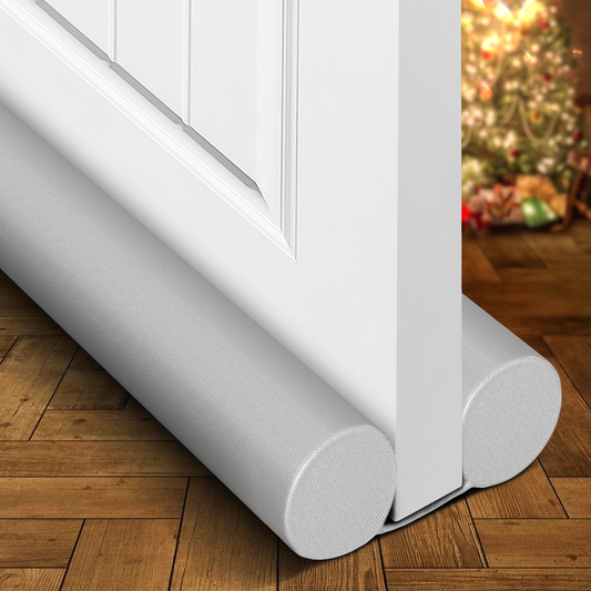 Holikme Twin Door Draft Stopper Weather Stripping Noise Blocker Window Breeze Blocker Adjustable Door Sweeps, Grey