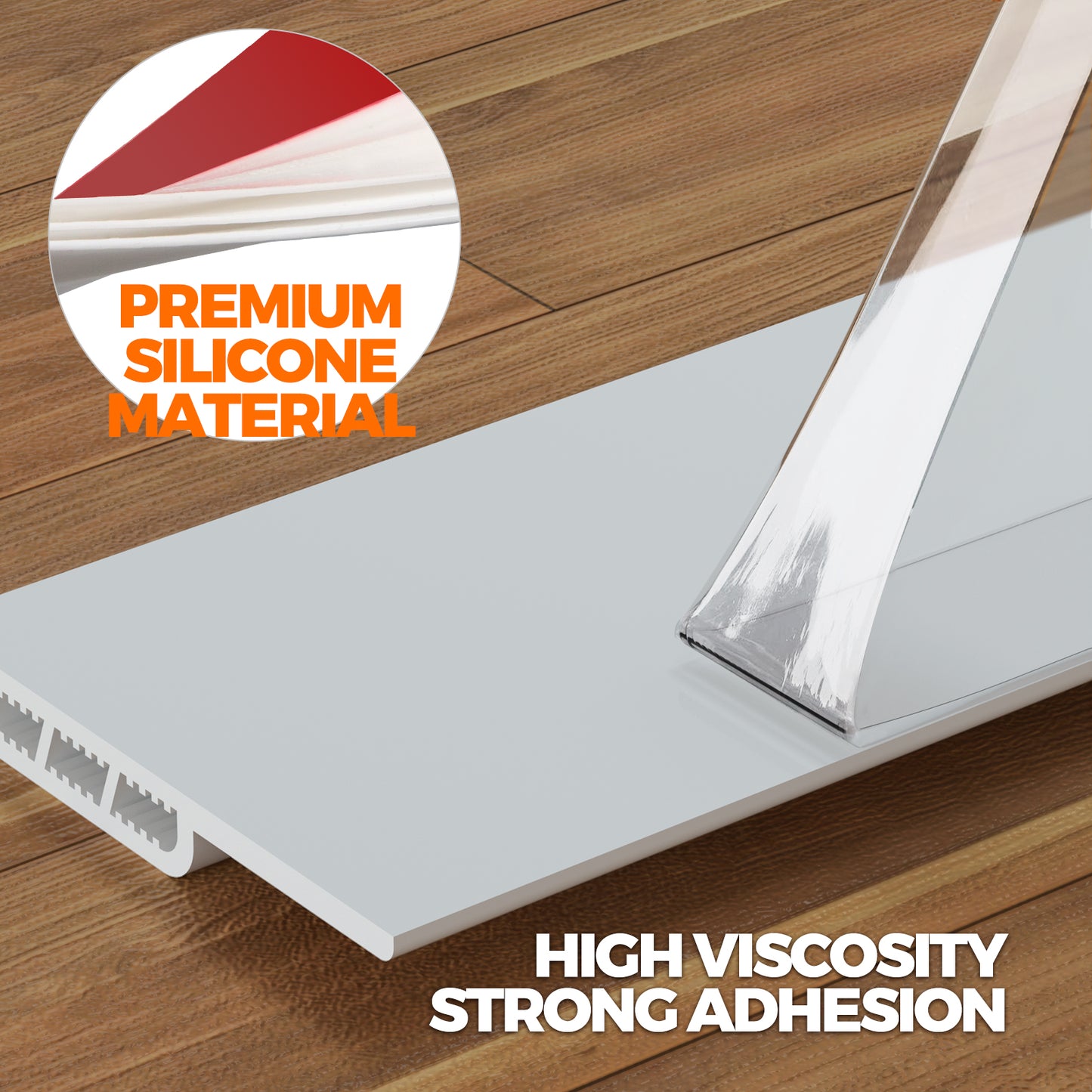 Holikme 2 Pack Door Draft Stopper Sheets, Rolls & Strips Under Door Draft Blocker Insulator Doors Sweep Weather Stripping Noise Stopper Strong Adhesive Door Thresholds, White
