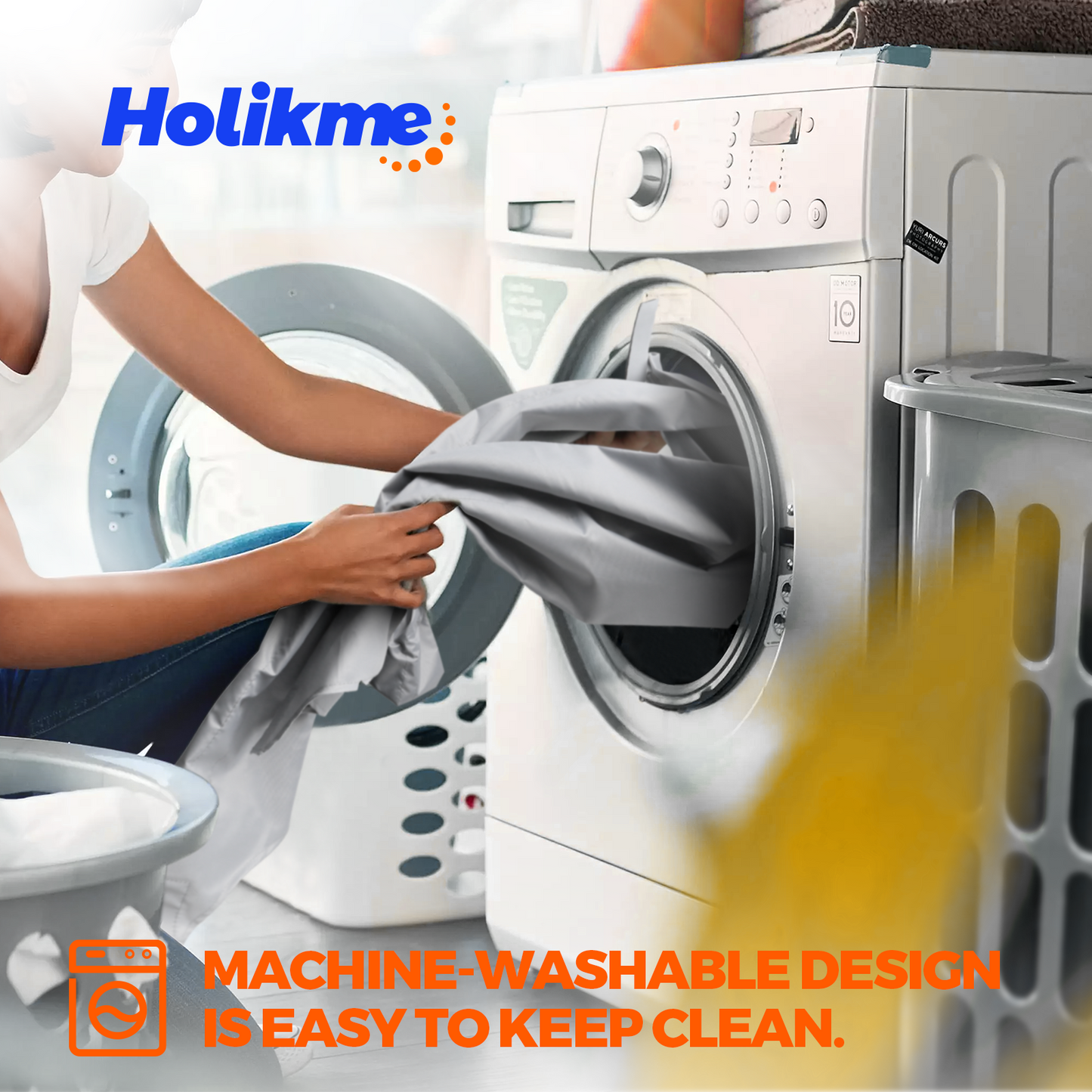 Holikme Twin Door Draft Stopper Weather Stripping Noise Blocker Window Breeze Blocker Adjustable Door Sweeps, Grey