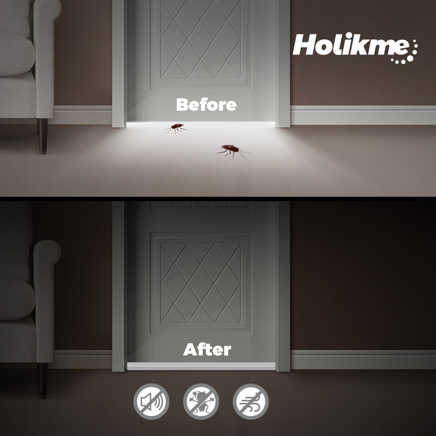 Holikme Weather Stripping Door Seal Strip 33 Feet, Sealing Sticker Sealing Tape for Door Draft Stopper Adhesive for Doors, Suitable for Windows, Doors