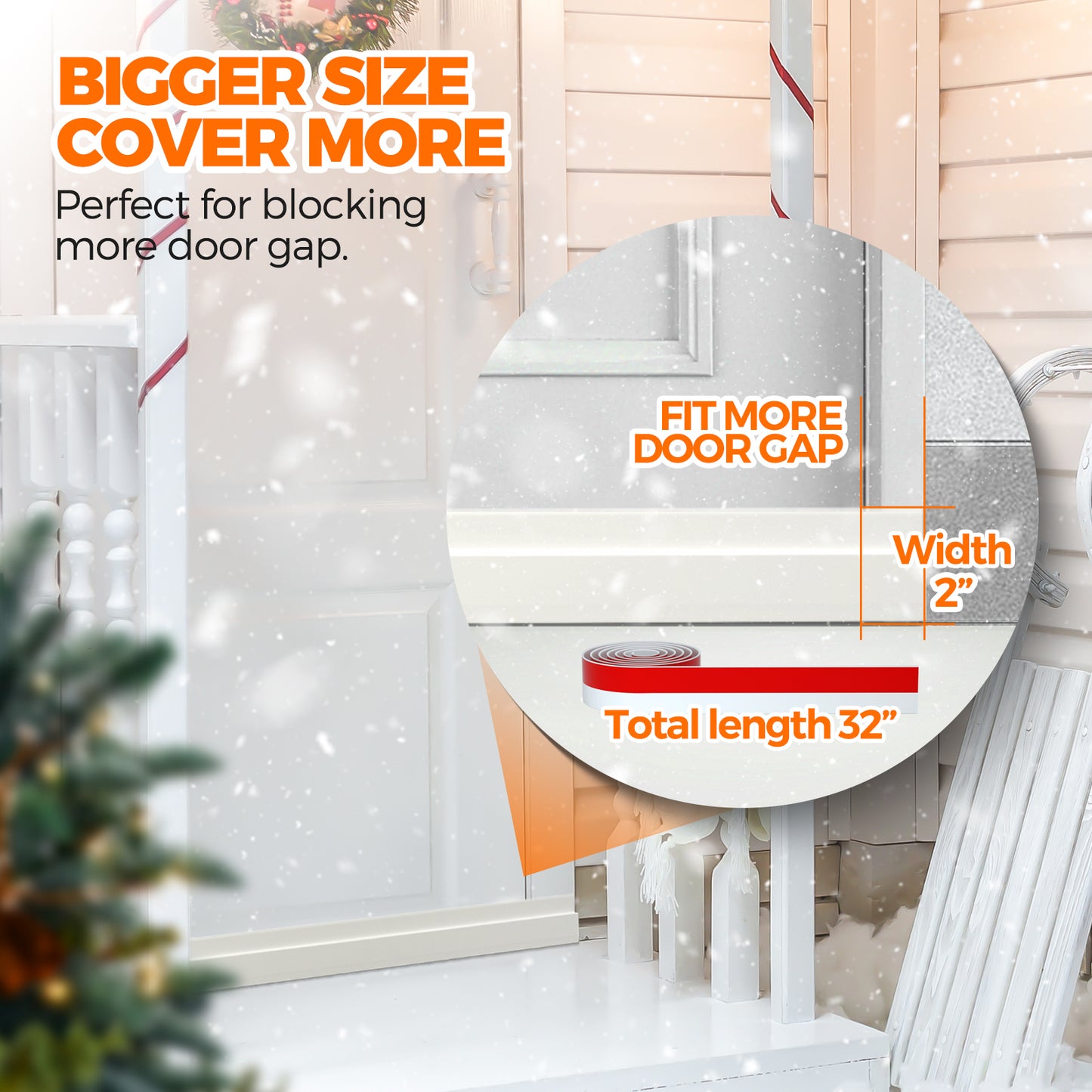 Holikme Door Draft Stopper Under Door Draft Blocker Insulator Doors Sweep Weather Stripping Noise Stopper Sheets, Rolls & Strips Strong Adhesive, White
