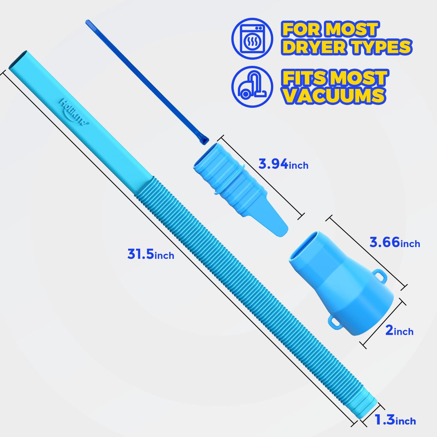 Holikme Dryer Vent Cleaner Kit - Dryer Lint Vacuum Attachment and Flexible,Dryer Vent Vacuum Hose Attachment,Light Blue