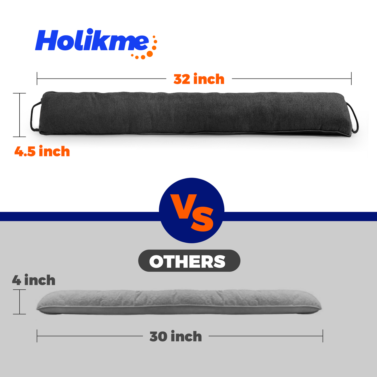 Holikme Weighted Door Draft Stopper 36 inch, Heavy Duty Under Door Draft Blocker Bottom Door Seal Noise and Air, Door Draft Spill Control Supplies Saving Energy, Black