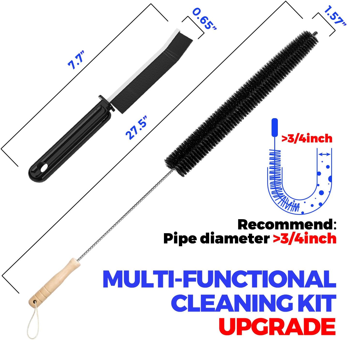 Holikme Dryer Vent Cleaner Kit - Household Cleaning Supplies, Dryer Lint Brush, Refrigerator Long Coil Brush, Flexible Lint Remover, Removing Dust and Pet Hair