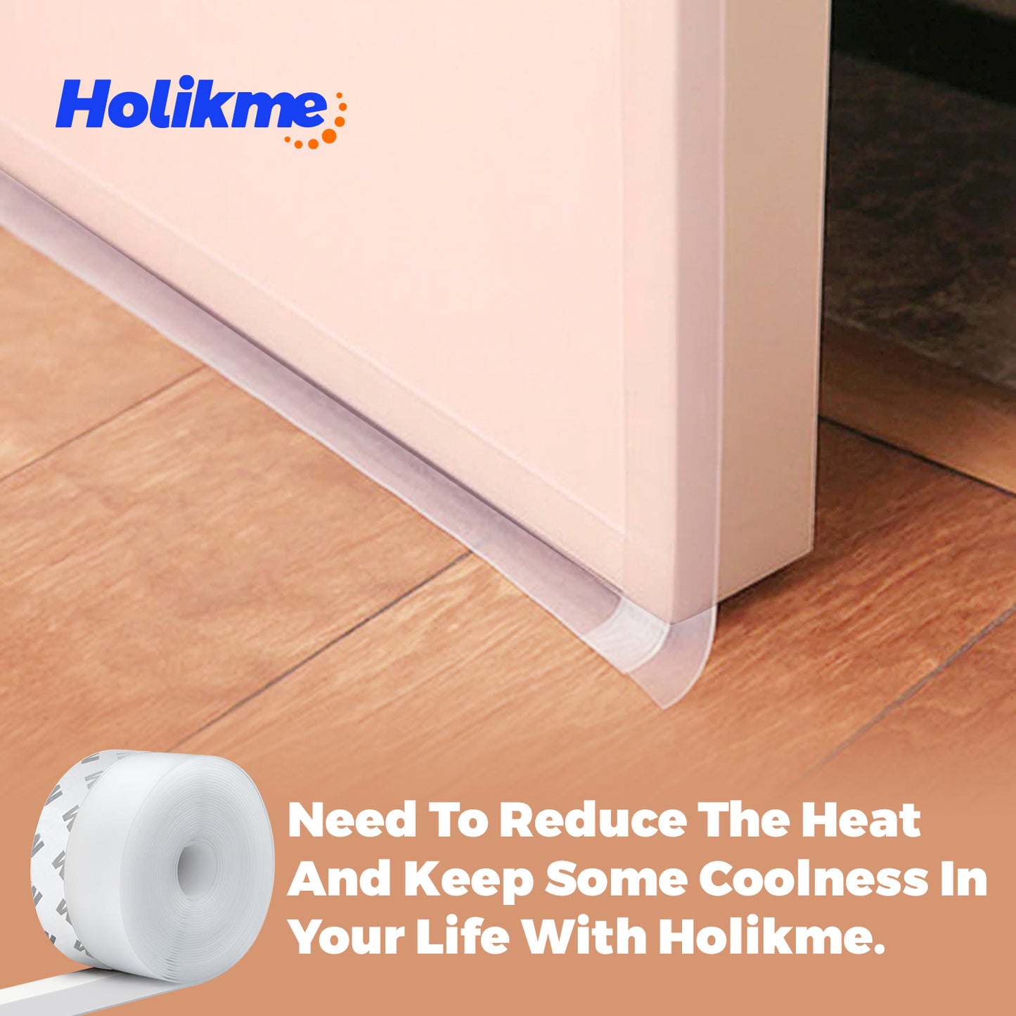 Holikme Weather Stripping Door Seal Strip 33 Feet, Sealing Sticker Sealing Tape for Door Draft Stopper Adhesive for Doors, Suitable for Windows, Doors