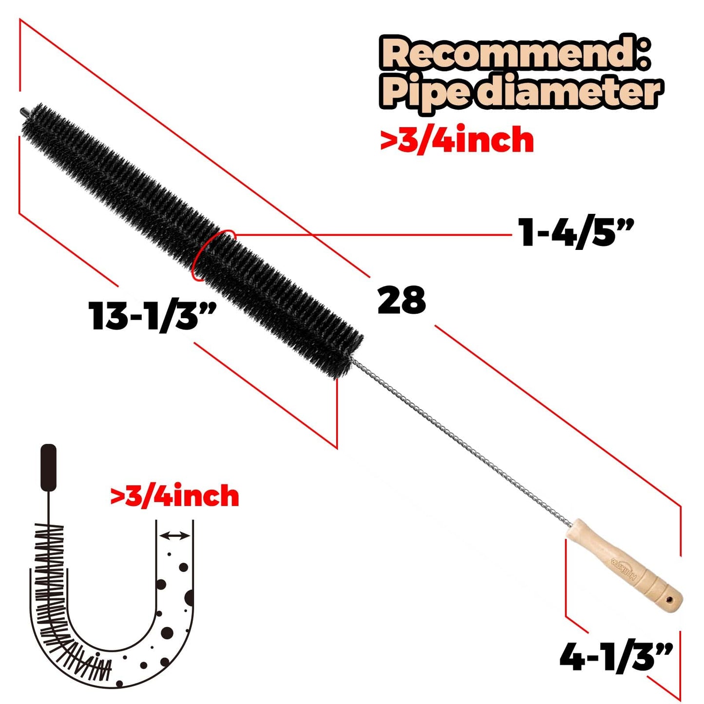 Holikme 2 Pack Dryer Vent Cleaner Kit Dryer Lint Brush Vent Trap Cleaner Long Flexible Refrigerator Coil Brush