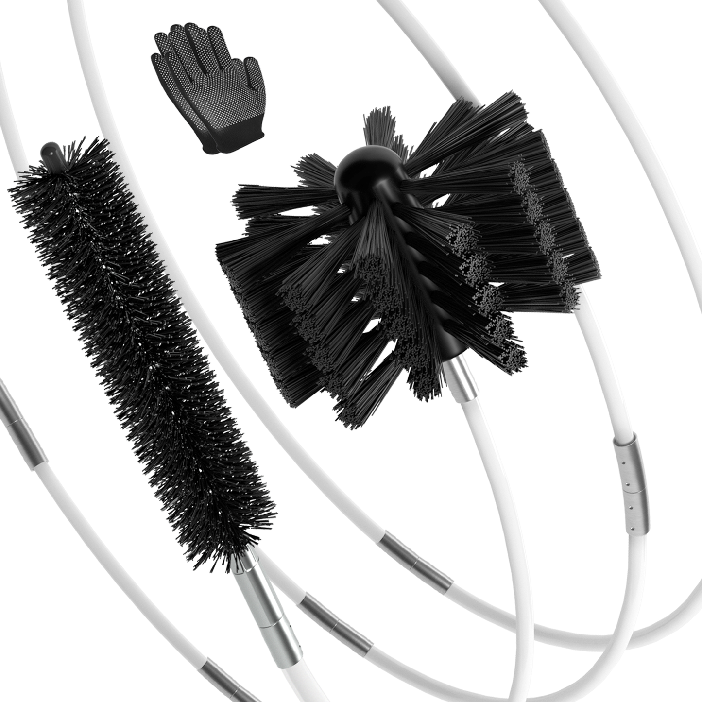 Holikme 40 Feet Dryer Vent Cleaner Kit, Flexible Lint Brush with Drill Attachment, Extends Up to 40 Feet for Easy Cleaning, Synthetic Brush Head, Use with or Without a Power Drill